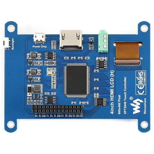 Waveshare 4インチ 抵抗型タッチスクリーン LCD (H)、480×800、HDMI、IPS