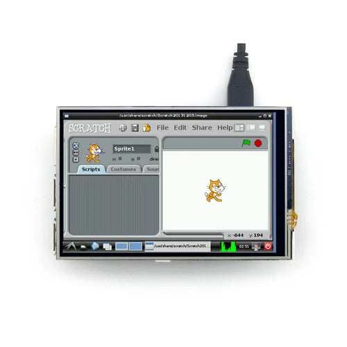 Waveshare 4インチ RPi LCD (A)、480x320