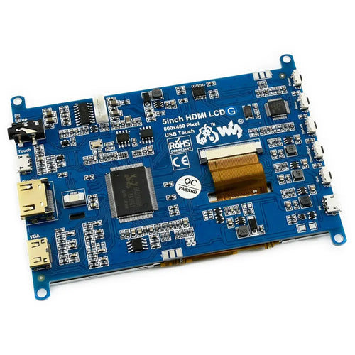 Waveshare 5インチ抵抗型タッチスクリーンLCD (G)、800×480、HDMI、さまざまなシステムをサポート