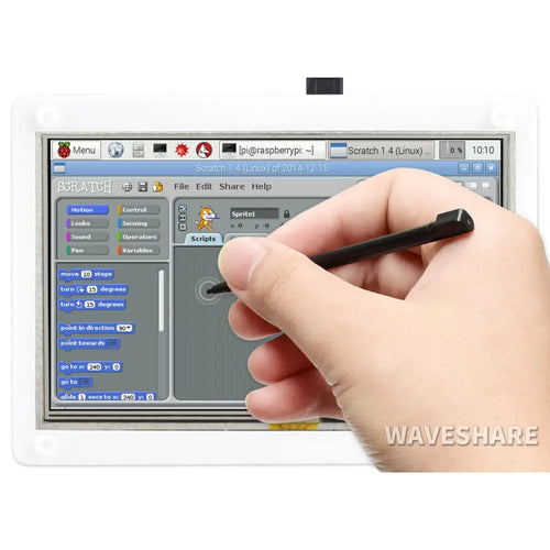 Waveshare 5インチ抵抗型タッチスクリーンLCD、バイカラーケース付き、800×480、HDMI、低消費電力