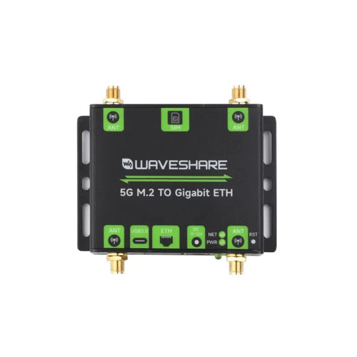 Waveshare 5G M.2 からギガビット イーサネット コンバーター、5G M.2 から USB3.1、アルミニウム合金ケース (RM500U-CNV、英国)