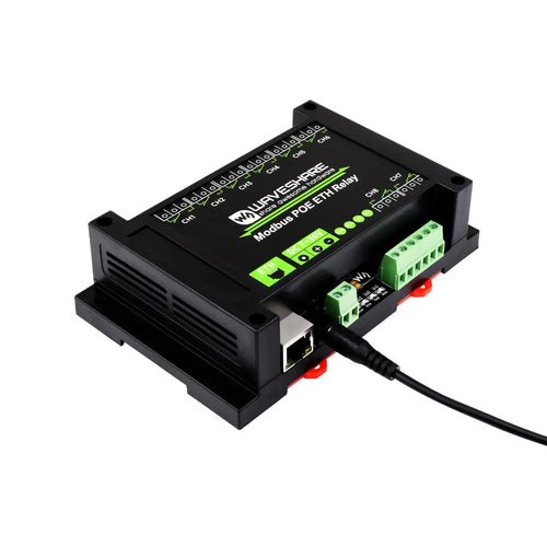 Waveshare 8 チャネル イーサネット リレー モジュール、Modbus RTU/Modbus TCP プロトコル、PoE ポート通信