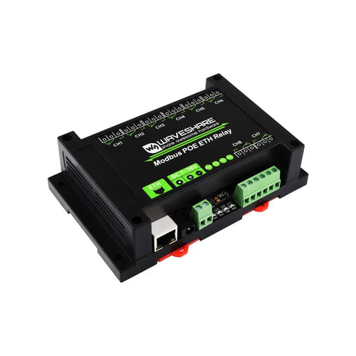 Waveshare 8 チャネル イーサネット リレー モジュール、Modbus RTU/Modbus TCP プロトコル、PoE ポート通信
