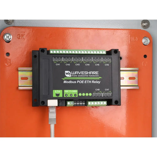Waveshare 8 チャネル イーサネット リレー モジュール、Modbus RTU/Modbus TCP プロトコル、PoE ポート通信