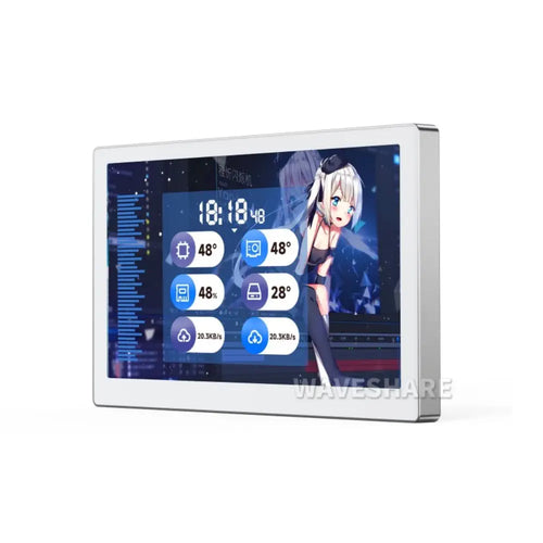 Waveshare 8 インチ USB モニター、AIO LCD スクリーン、IPS パネル、Type-C インターフェイス、CNC メタル ケース (シルバー)
