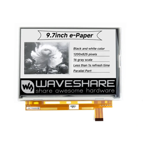 Waveshare 9.7インチ E-Ink Raw ディスプレイ、1200x825