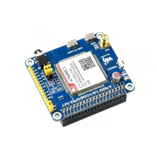 Waveshare A7600C1 LTE Cat-1 HAT、Raspberry Pi 用、低速 4G モジュール、2G GSM/GPRS (中国向け)