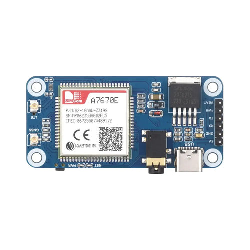Waveshare Cat-1/GSM/GPRS/GNSS HAT for Raspberry Pi、A7670E モジュールベース、LTE Cat-1/2G サポート、GNSS