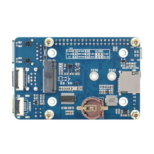 Waveshare CM4-IO-BASE-B + USB HDMI アダプター、Raspberry Pi Compute Module 4 用 (ボードのみ)