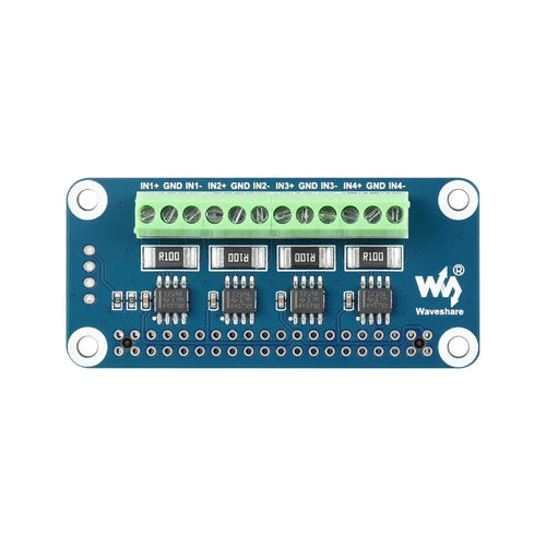 Waveshare 電流/電圧/電力モニター HAT、Raspberry Pi 用、4 チャンネル、I2C/SMBus