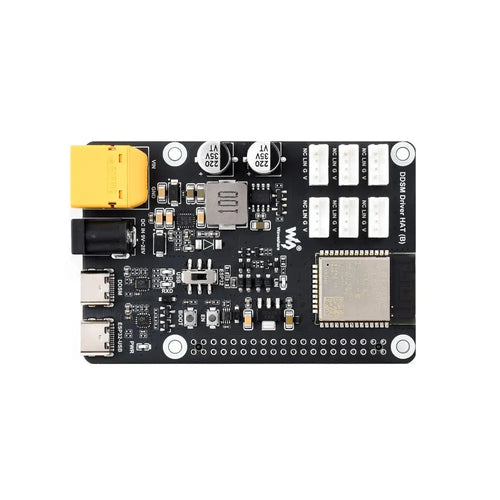 Waveshare DDSM ドライバー HAT (B)、DDSM400 ハブモーター、ESP32、2.4G WiFi、Type-C、UART 用