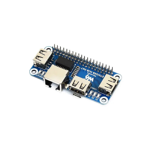 Waveshare Ethernet / USB HUB HAT for Raspberry Pi、1x RJ45、3x USB