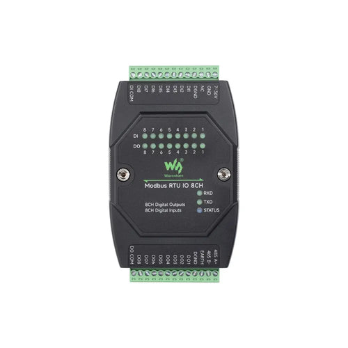 Waveshare 産業用 8 チャンネル デジタル入力および出力モジュール、DC 7 ~ 36 V ワイド電圧電源、Modbus RTU プロトコル