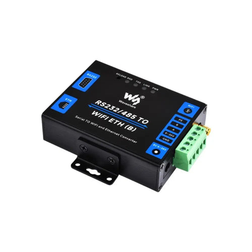 Waveshare 産業グレード シリアル サーバー RS232/485 - WiFi &amp; Ethernet、Modbus ゲートウェイ、MQTT ゲートウェイ、金属ケース