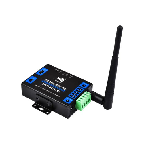 Waveshare 産業グレード シリアル サーバー RS232/485 から WiFi およびイーサネット、Modbus ゲートウェイ、MQTT ゲートウェイ、金属ケース (PoE)