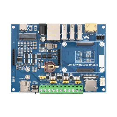 Waveshare 産業用 IoT 5G/4G ワイヤレス拡張モジュール (Raspberry Pi CM4 用、UPS モジュール、オンボード M.2 スロット付き)