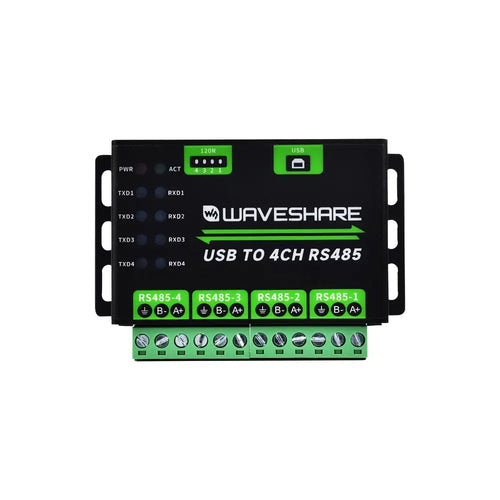 Waveshare 産業用 USB から 4Ch RS485 へのコンバーター、マルチ保護回路、マルチシステムサポート、アルミニウム合金ケース
