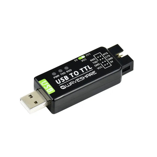 Waveshare 産業用 USB から TTL へのコンバーター、オリジナル FT232RNL、マルチ保護回路、マルチシステム サポート