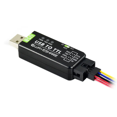 Waveshare 産業用 USB から TTL へのコンバーター、オリジナル FT232RNL、マルチ保護回路、マルチシステム サポート