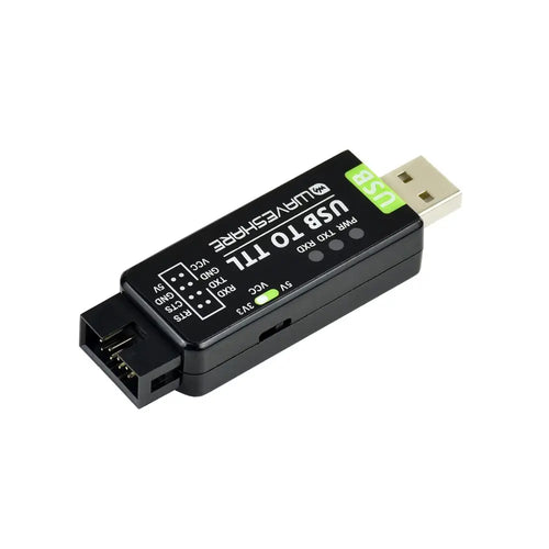Waveshare 産業用 USB から TTL へのコンバーター、オリジナル FT232RNL、マルチ保護回路、マルチシステム サポート