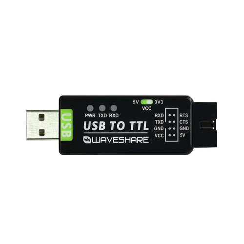 Waveshare 産業用 USB から TTL へのコンバーター、オリジナル FT232RNL、マルチ保護回路、マルチシステム サポート