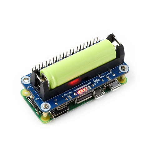 Waveshare リチウムイオン バッテリー HAT、Raspberry Pi 用、5V 出力、急速充電