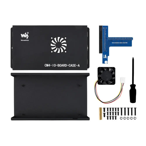 Waveshare メタルボックス (A) Raspberry Pi Compute Module 4 IO ボード用 冷却ファン付き