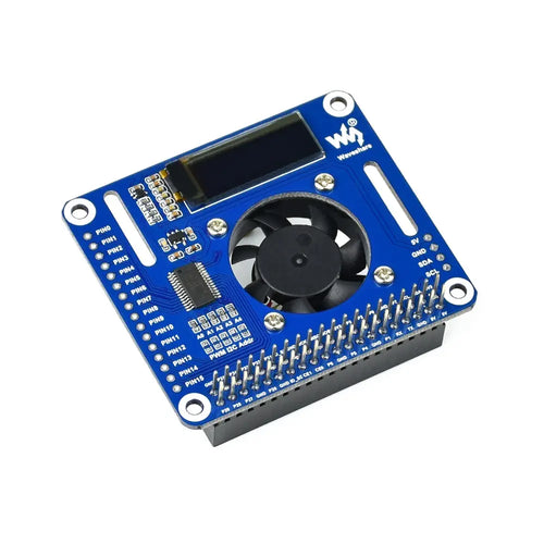 Waveshare PWM 制御ファン HAT (Raspberry Pi 用)、I2C、温度モニター