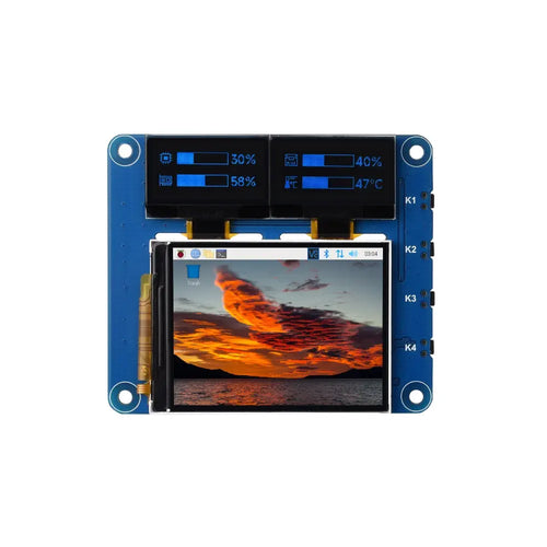 Waveshare Raspberry Pi OLED/LCD HAT、オンボード 2 インチ IPS LCD メイン スクリーンとデュアル 0.96 インチ ブルー OLED