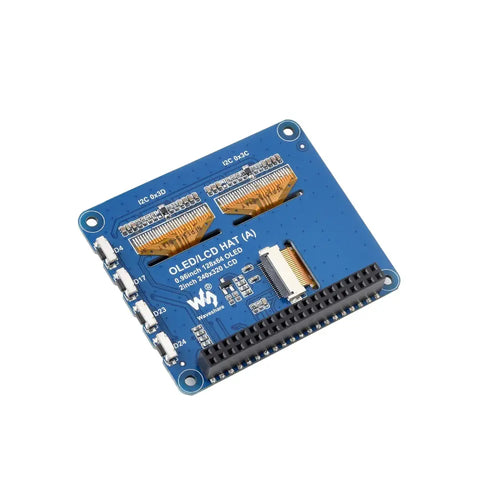 Waveshare Raspberry Pi OLED/LCD HAT、オンボード 2 インチ IPS LCD メイン スクリーンとデュアル 0.96 インチ ブルー OLED