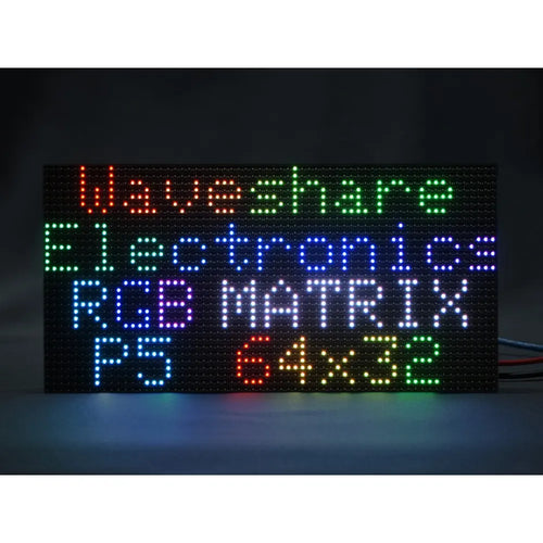 Waveshare RGB フルカラー LED マトリックス パネル、5mm ピッチ、64×32 ピクセル、明るさ調整可能