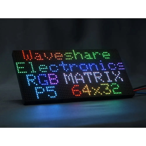 Waveshare RGB フルカラー LED マトリックス パネル、5mm ピッチ、64×32 ピクセル、明るさ調整可能
