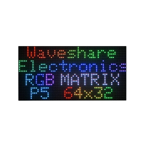 Waveshare RGB フルカラー LED マトリックス パネル、5mm ピッチ、64×32 ピクセル、明るさ調整可能