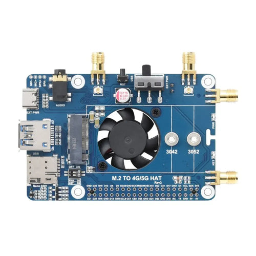 Waveshare RM502Q-AE 5G HAT for Raspberry Pi、クアッドアンテナ LTE-A、マルチバンド、5G/4G/3G (ケース、英国)
