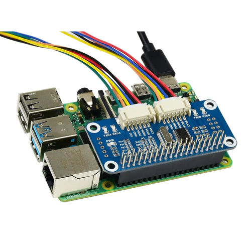 Raspberry Pi 用 Waveshare シリアル拡張 HAT、I2C インターフェイス、2 チャネル UART、8 GPIO