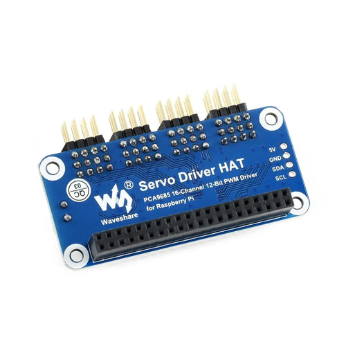 Waveshare サーボ ドライバー HAT (B)、Raspberry Pi 用、16 チャンネル、12 ビット、I2C