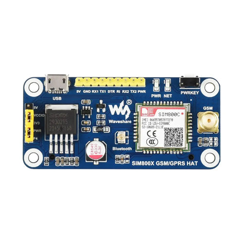 Waveshare SIM800C GSM/GPRS/Bluetooth HAT、Raspberry Pi用、2G通信