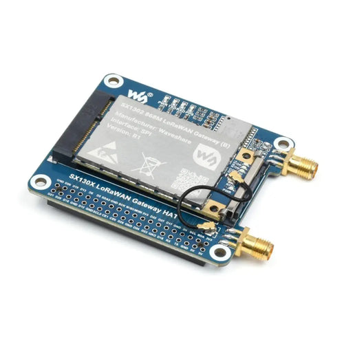 Waveshare SX1303 868m/915m LoRaWAN ゲートウェイ HAT (Raspberry Pi 用)、標準 Mini-PCIe ソケット (HAT 付き)