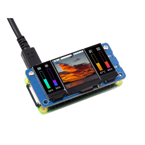 Waveshare トリプル LCD HAT (Raspberry Pi 用)、オンボード 1.3 インチ IPS LCD メイン スクリーンとデュアル 0.96 インチ IPS LCD
