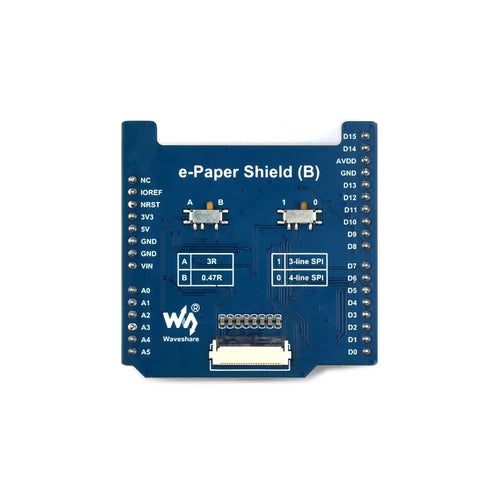 Waveshare ユニバーサル E-Paper Raw パネル ドライバー シールド (B)、NUCLEO / Arduino、MX25R6435F フラッシュ チップ、外部 RAM 用