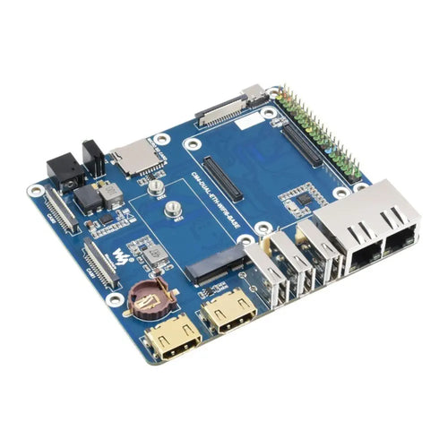 Waveshare WIFI6 デュアル ETH ミニコンピューター、Raspberry Pi CM4 用 (別売)、オンボード M.2 E (ボードのみ)