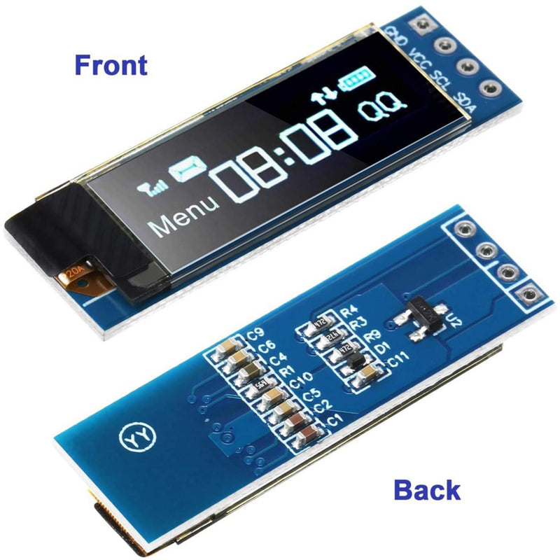 0.91インチ I2C OLEDディスプレイモジュール 青色 I2C OLED スクリーンドライバ  DC3.3〜5V（5個）