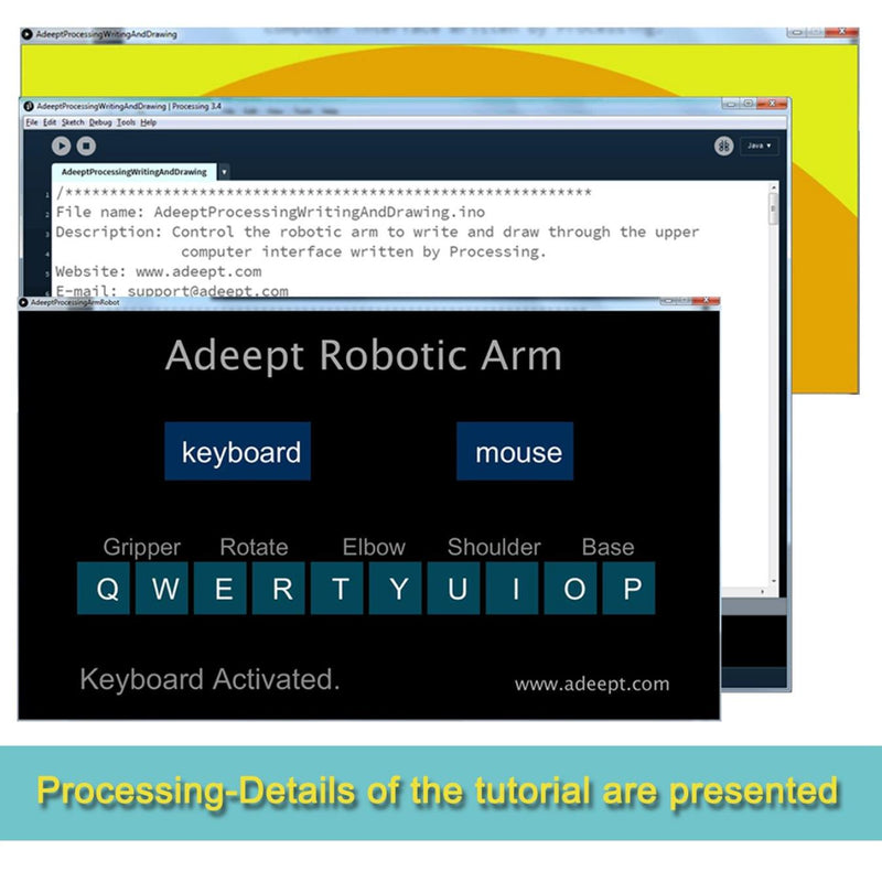 Adeept Arduino Uno R3用 5自由度 ロボットアームキット
