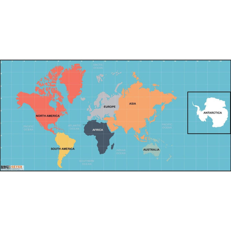 エンバイロンメントマット：世界大陸 グリッド付きマット（FLLサイズ）