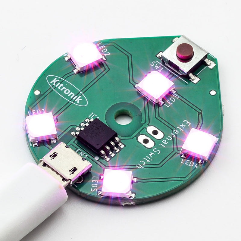 Kitronik 円形 USB RGB LEDランプ