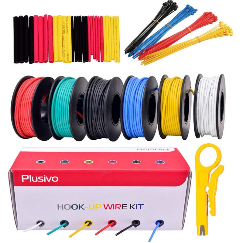 Plusivo 22AWG ソリッドコア PVCワイヤキット-6色（各10m）