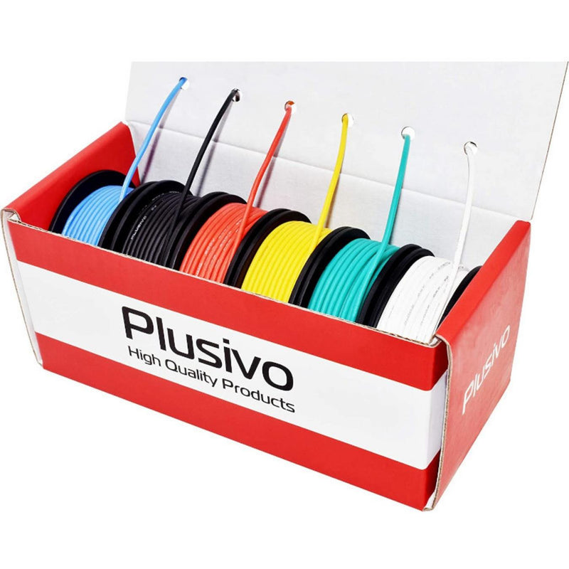 Plusivo 24AWG 配線用 線材キット - 6色 (各9m)